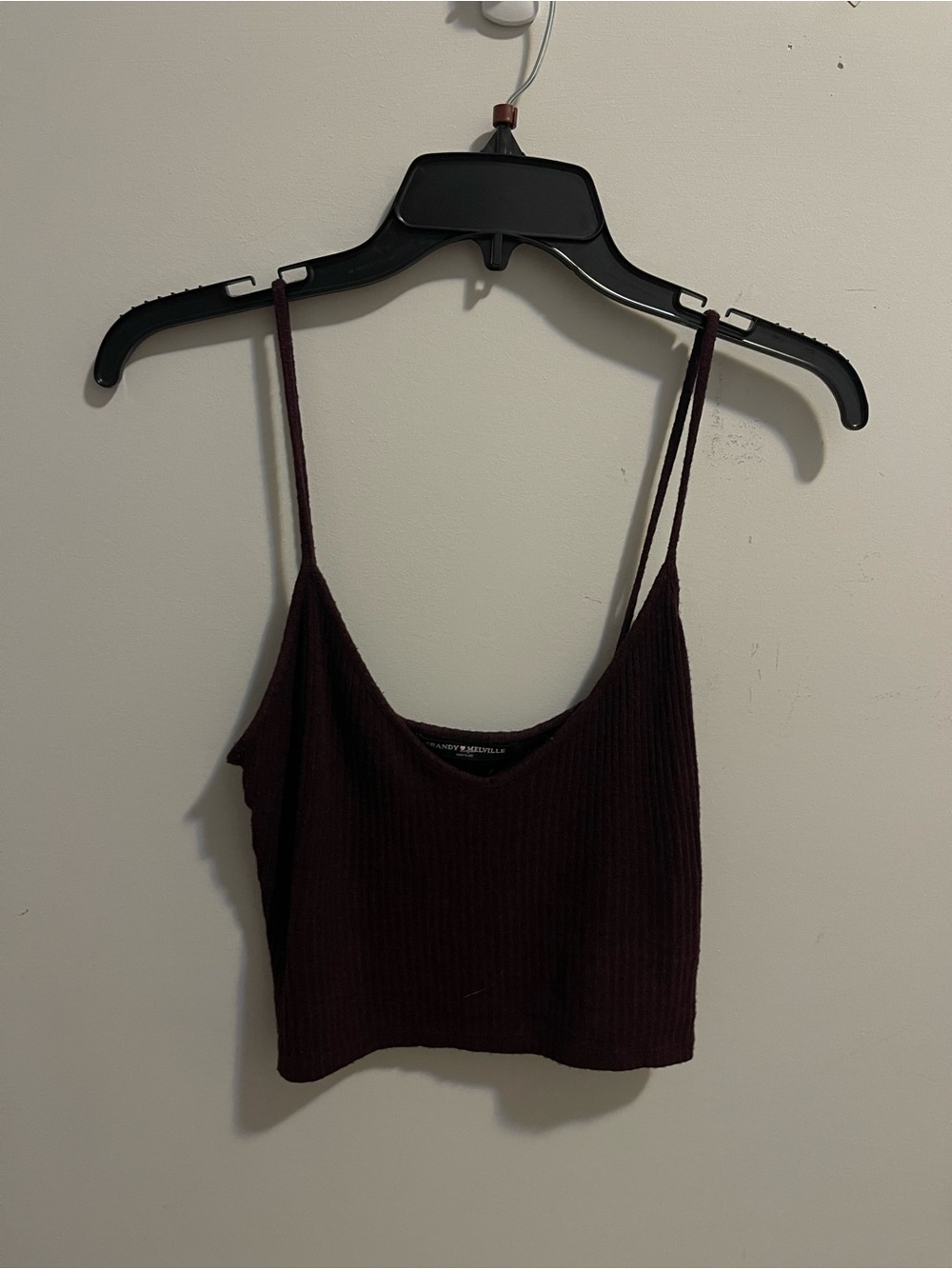Brandy Melville Deep Burgundy Ribbed Cropped Cami